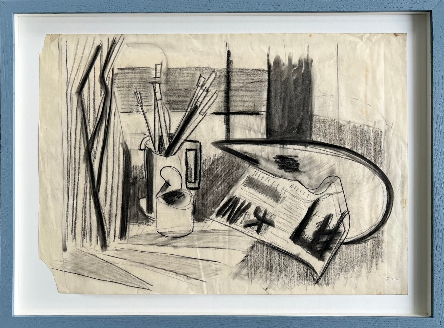 Rita Kernn-Larsen. Study of brushes and palette, ca. 1950s