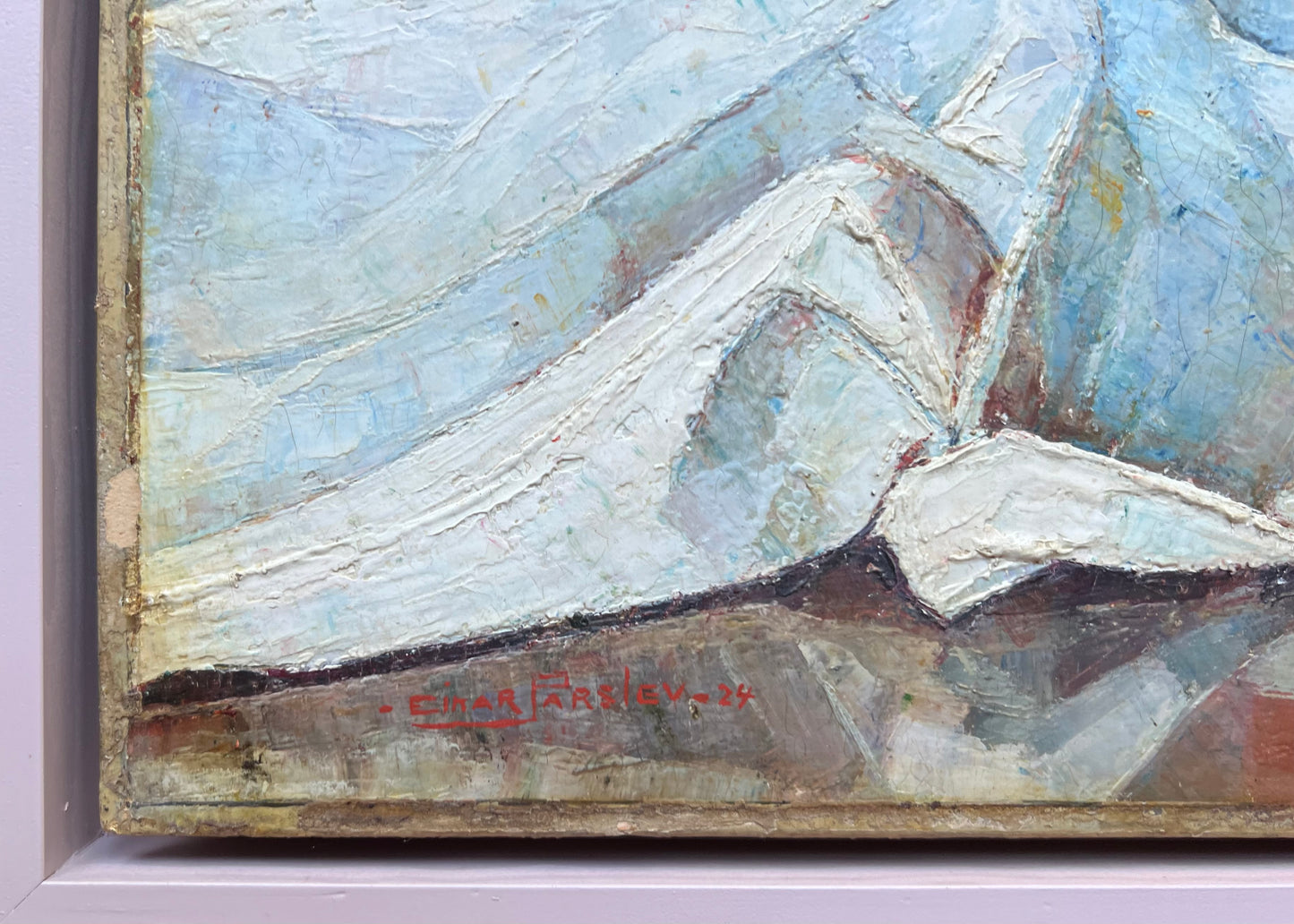 Einar Parslev. Stillife with tomatoes on a white tablecloth, 1924