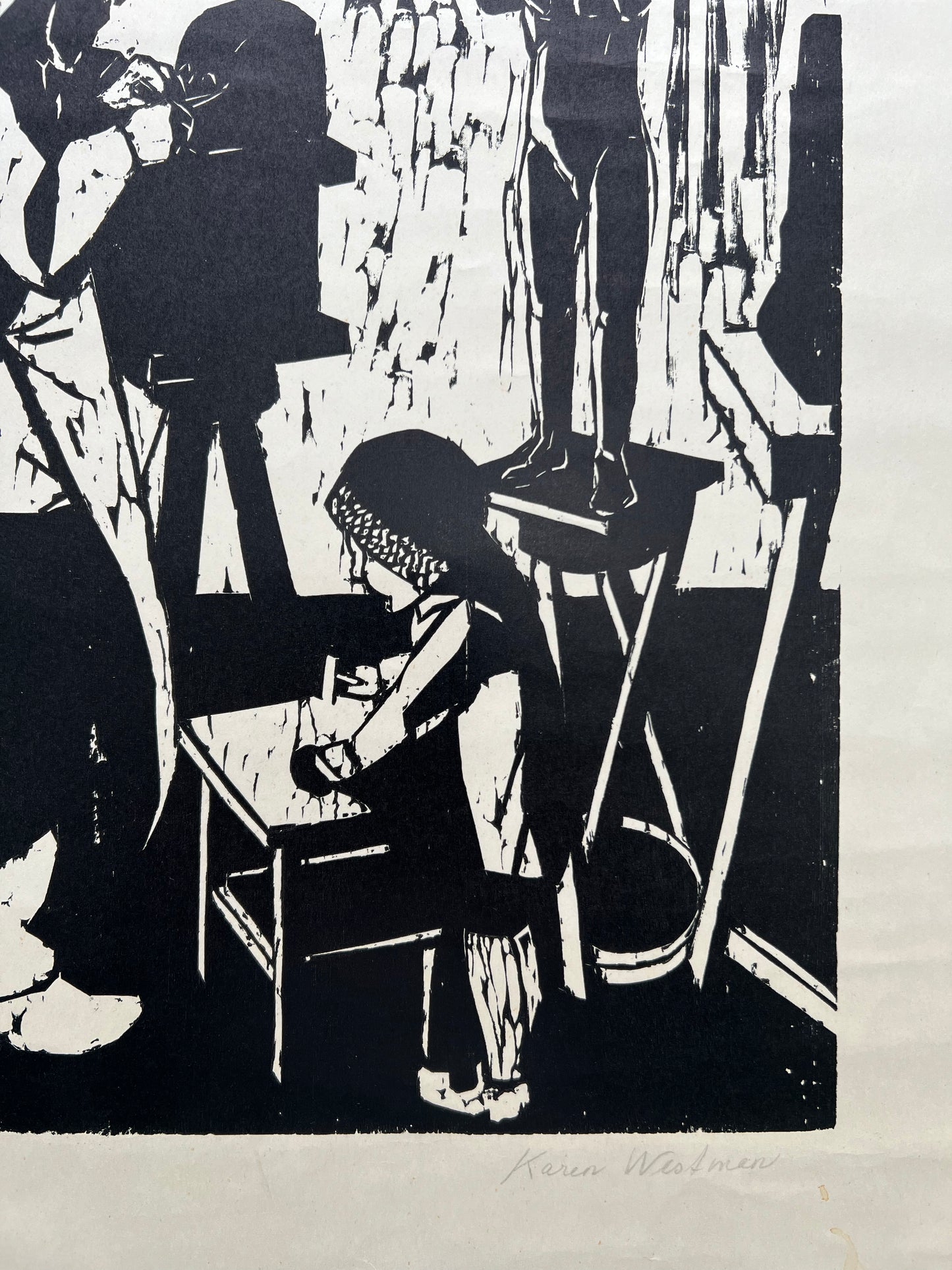 Karen Westman. Gunnar Westman in the studio