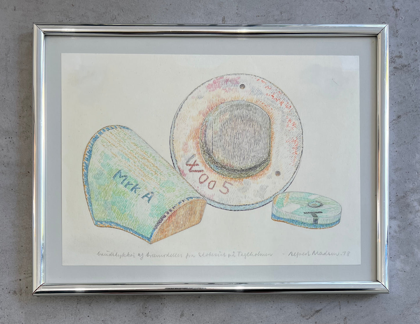 Alfred Madsen. “Brudstykker af trærundeller fra støberiet på Teglholmen”, 1978