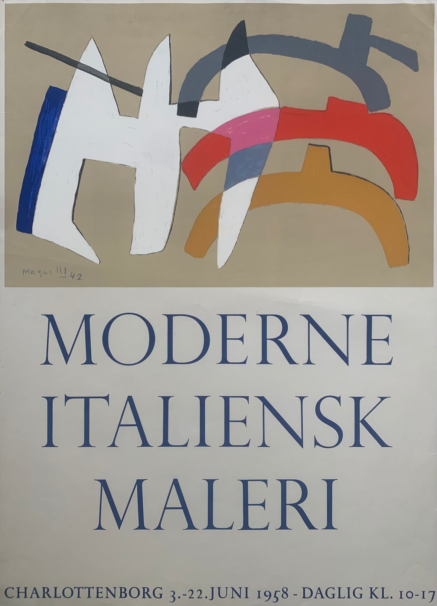 “Moderne Italiensk Maleri”, exhibition poster, 1958