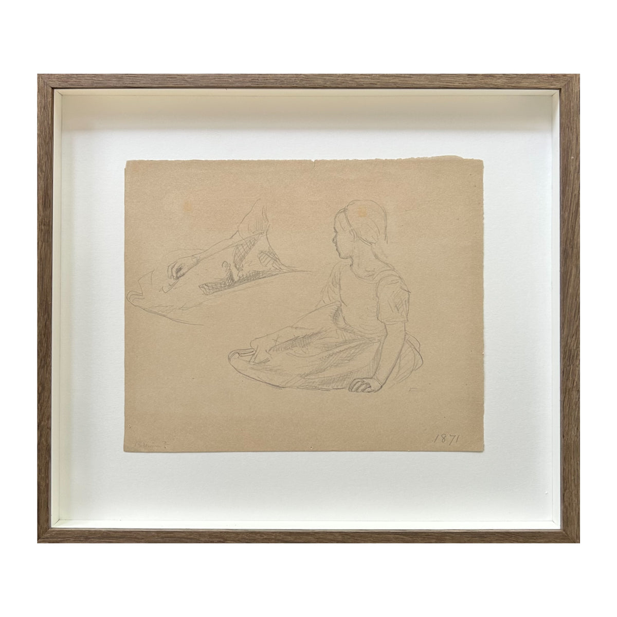 P. C. Skovgaard. Studies of a girl, possibly Susette Cathrine Skovgaard, 1871