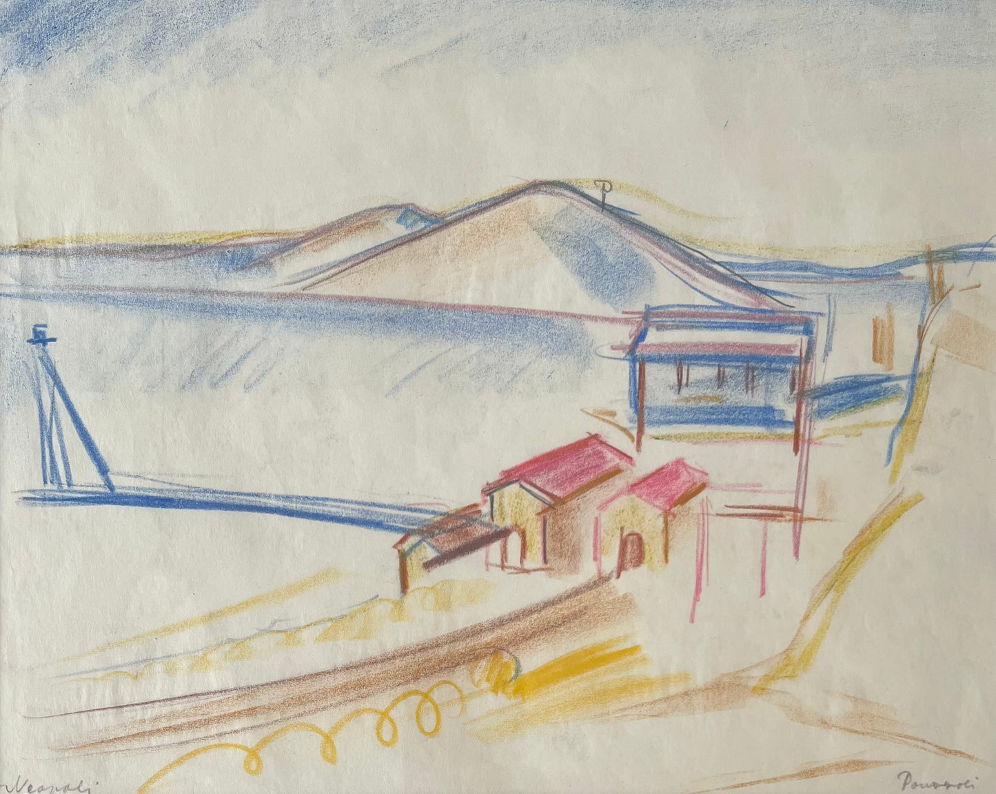 John Jon-And, ascribed to. Landscape from Naples, 1920’s