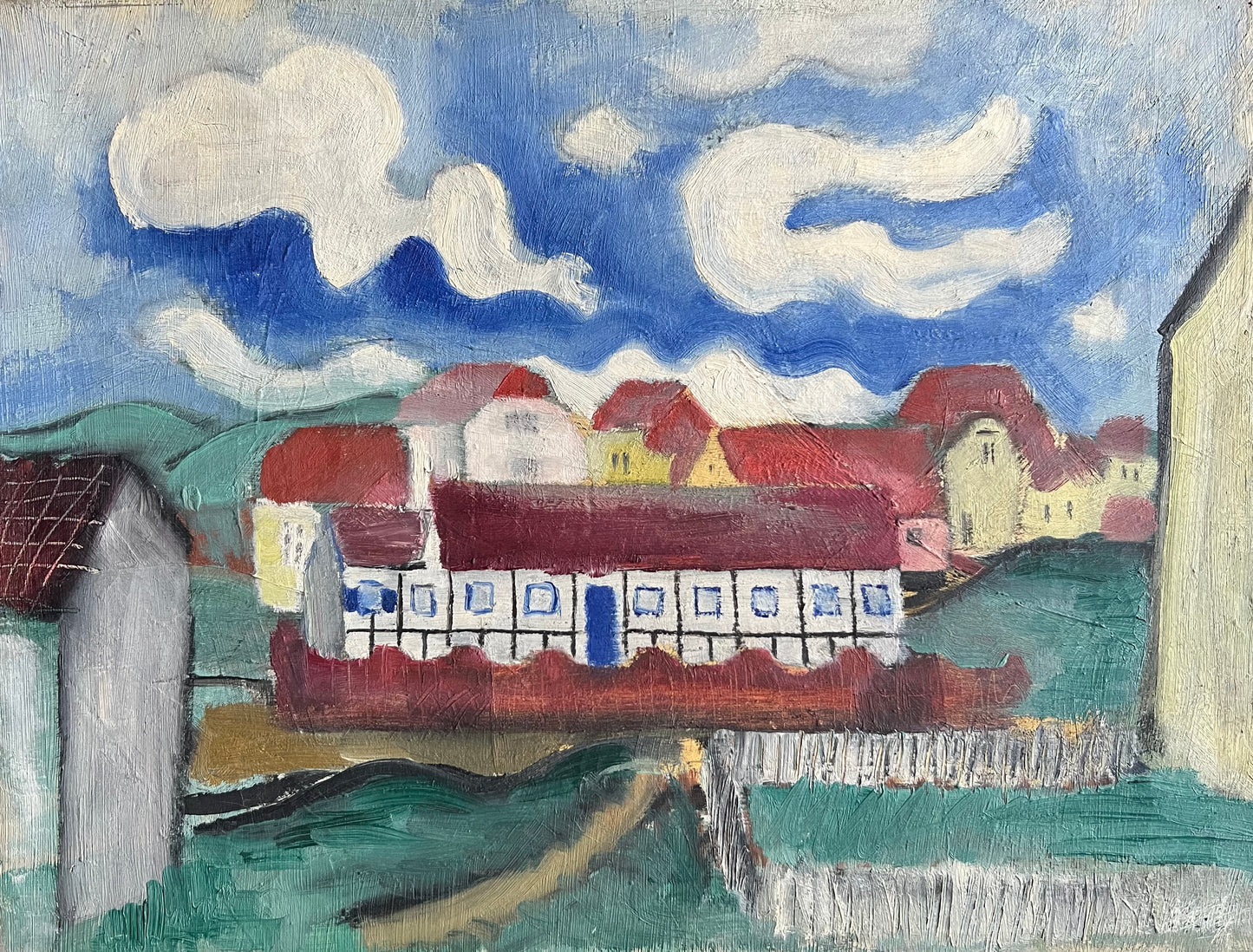 Rita Kernn-Larsen. Study of houses and clouds, 1920’s