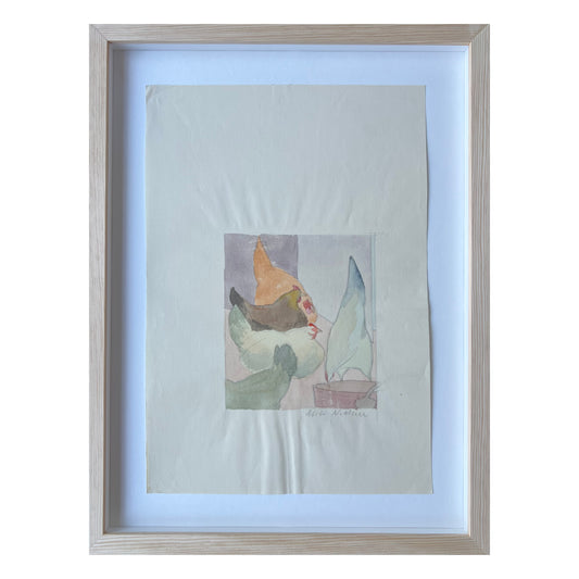 Elsa Nielsen. Composition with chickens