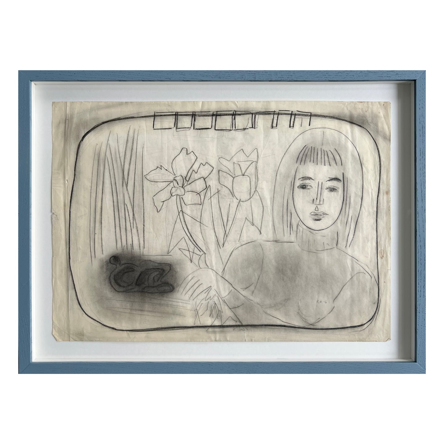 Rita Kernn-Larsen. The artists daughter and a sculpture, 1950’s