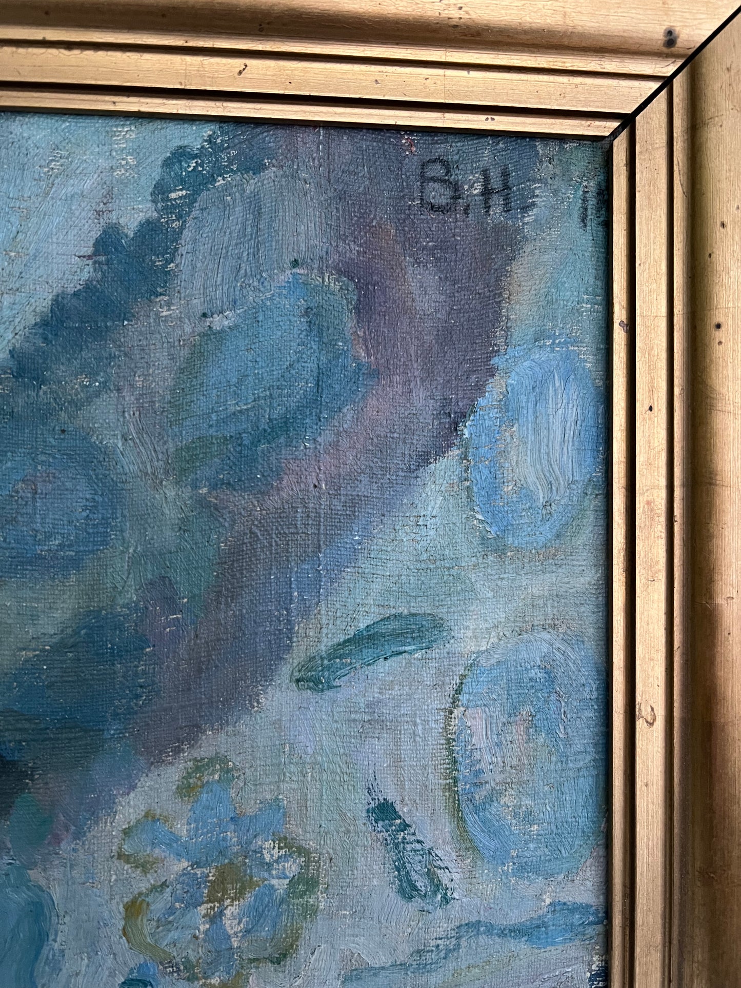 Bizzie Høyer. Nature morte with flowers and apples, 1915