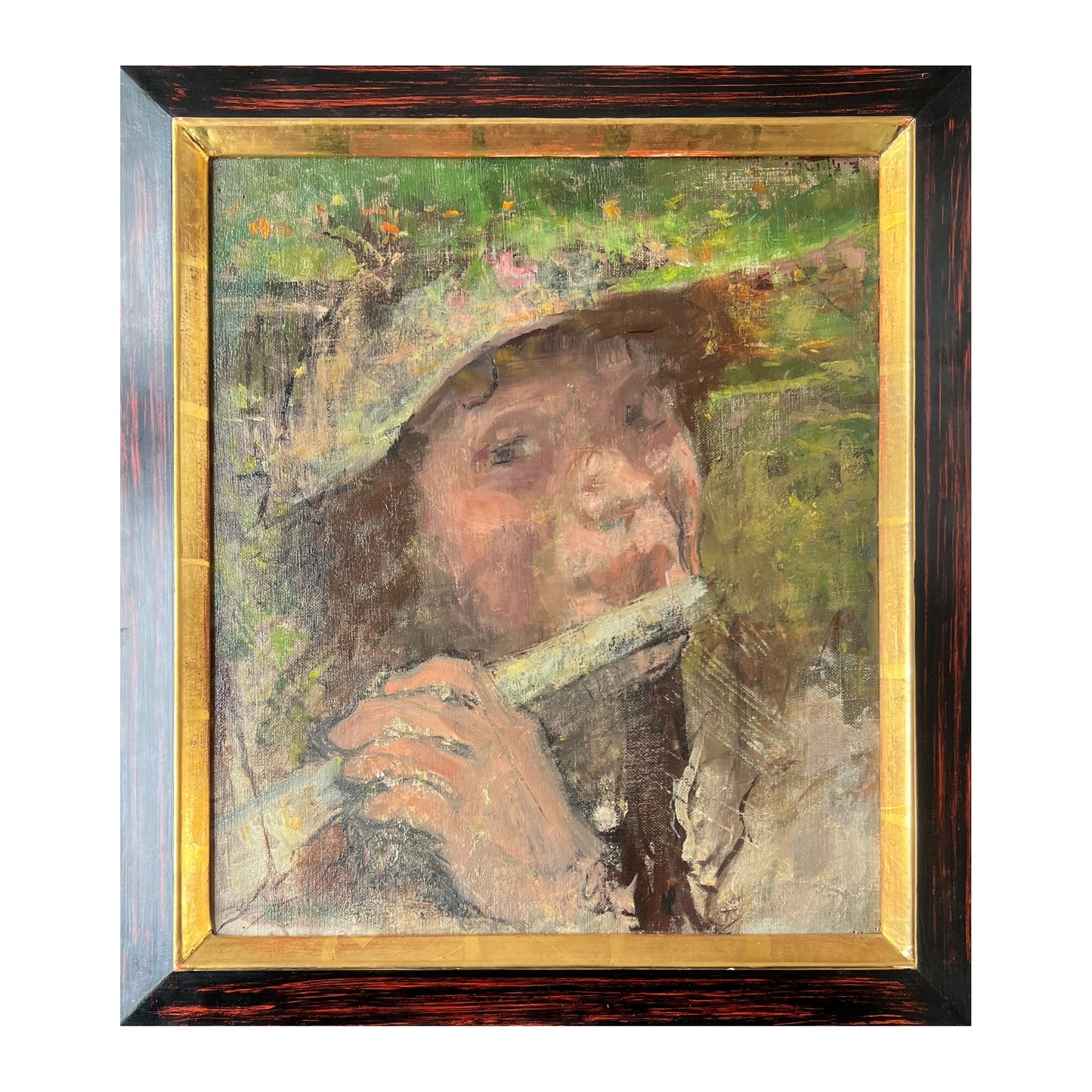 Esther Kjerner. Study for a portrait of a flute player