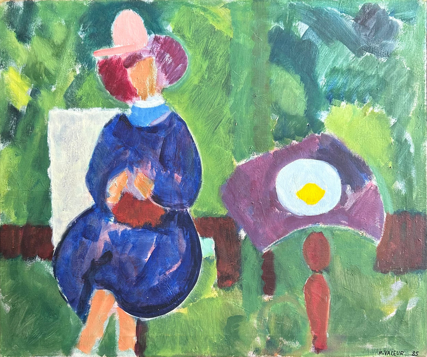 Mogens Valeur. Composition with woman, 1985