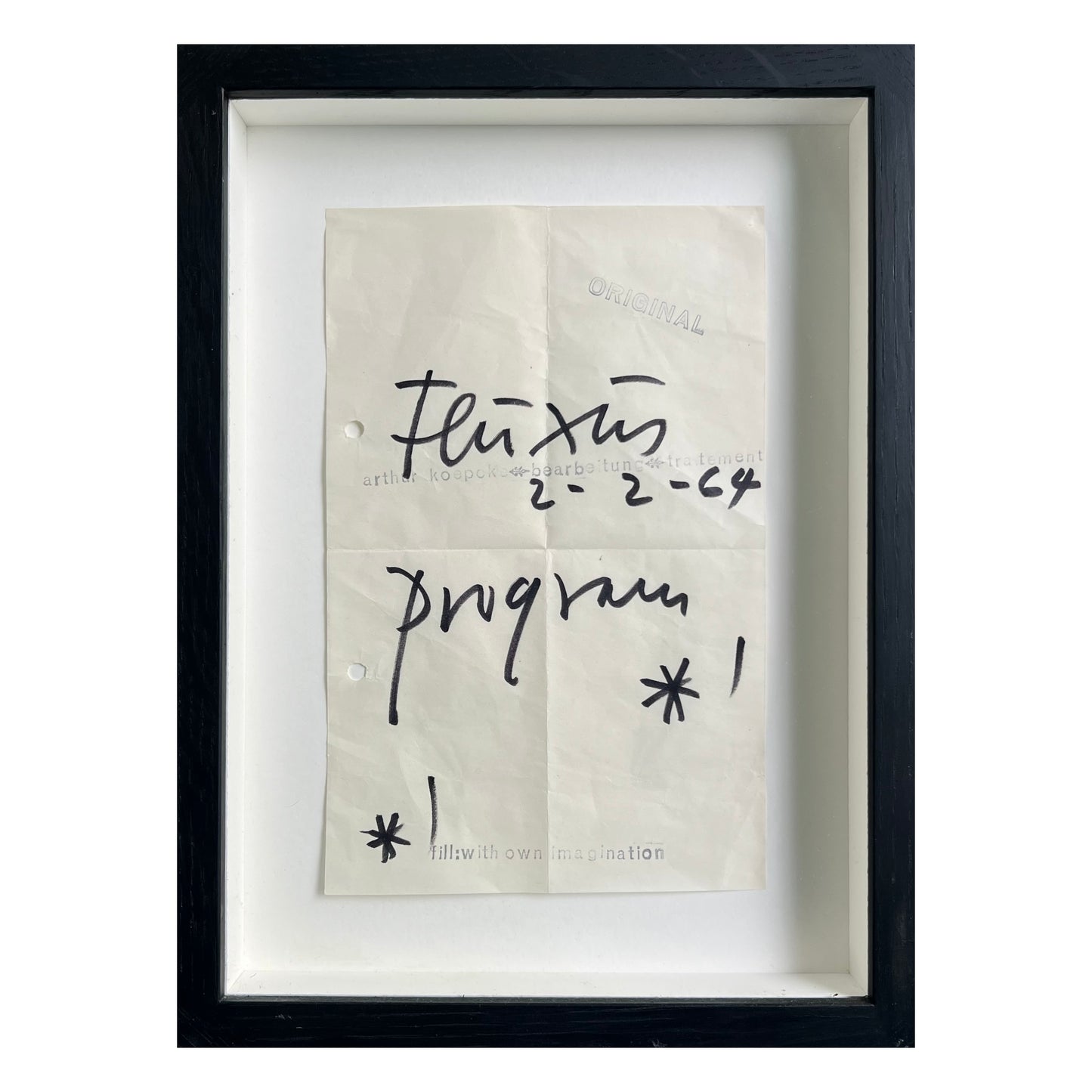 Arthur Køpcke. “Fluxus program”, 1964