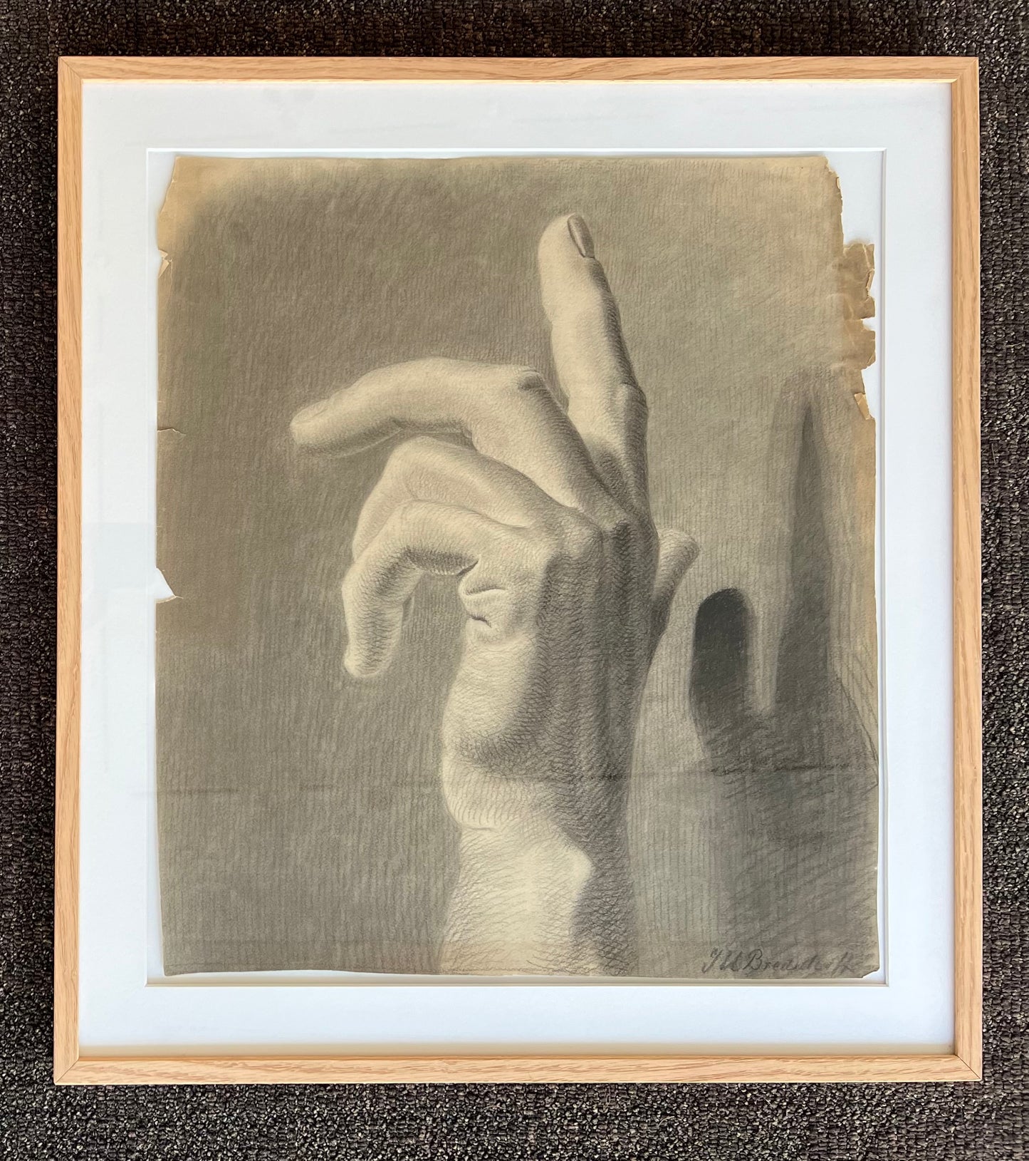 J. U. Bredsdorff. Study of a hand, ca. 1870