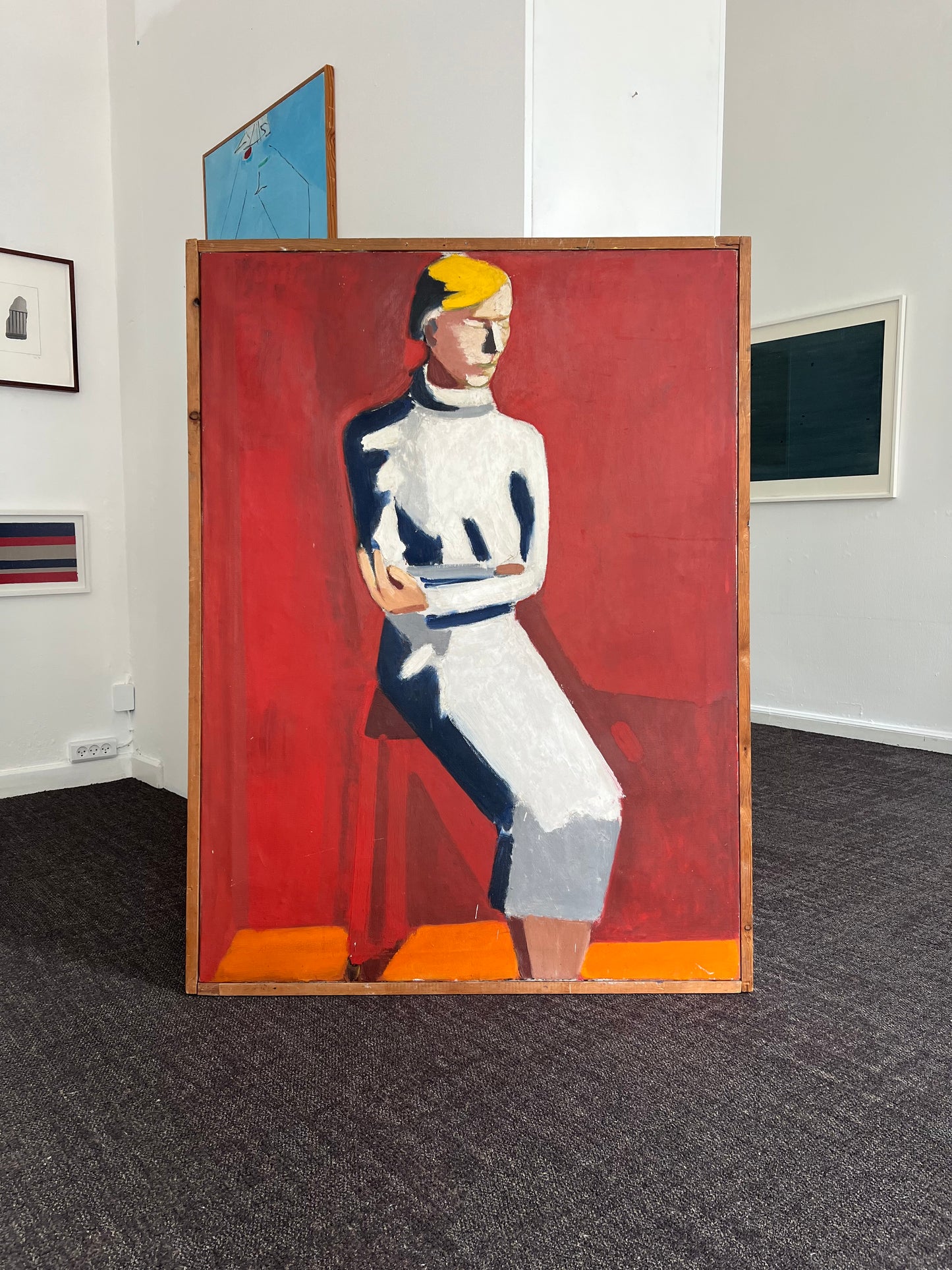 Egon Mathiesen. Model in red room, portrait of Else Fischer-Hansen, 1936