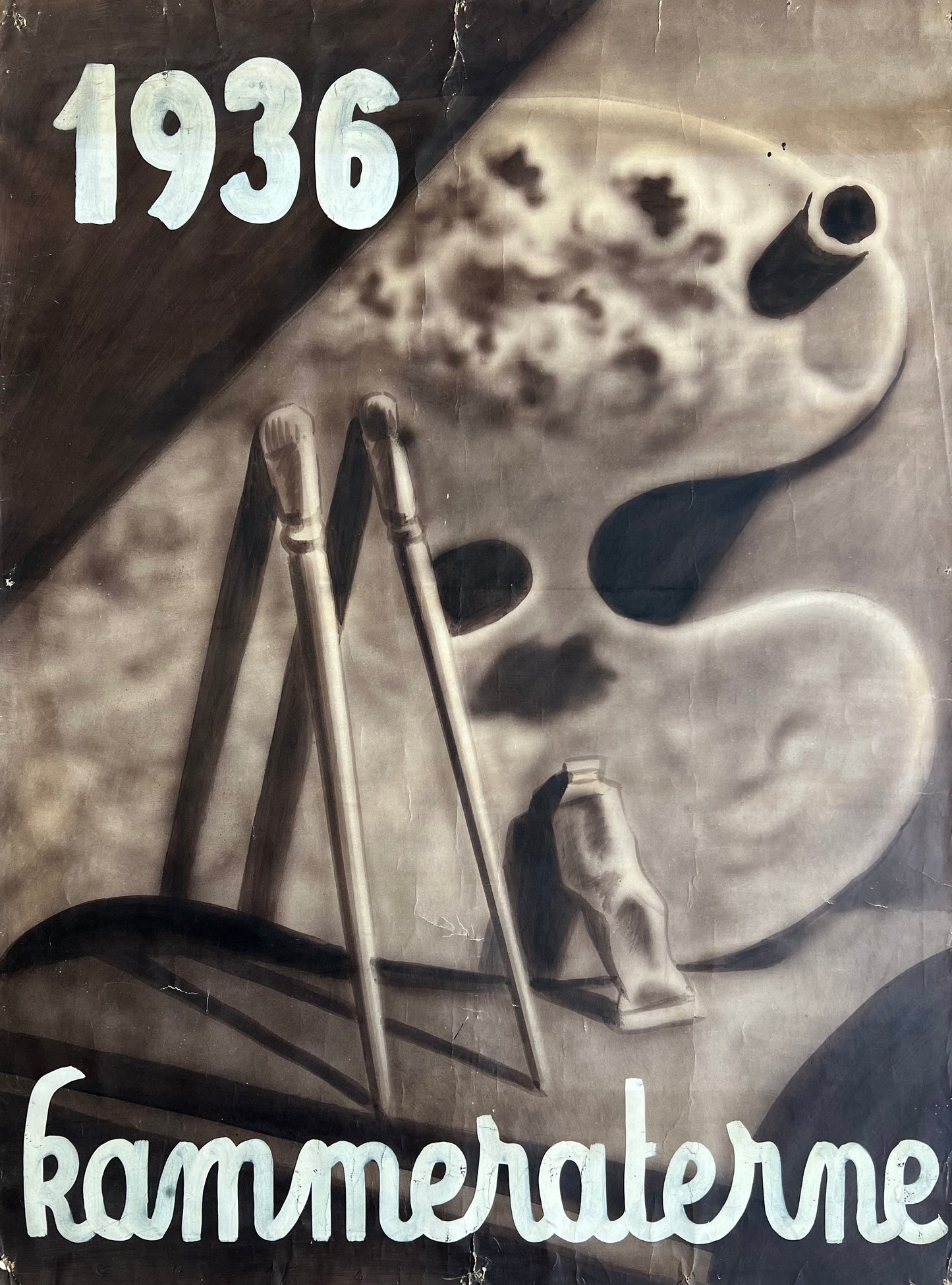 “Kammeraterne”, 1936,handpainted poster