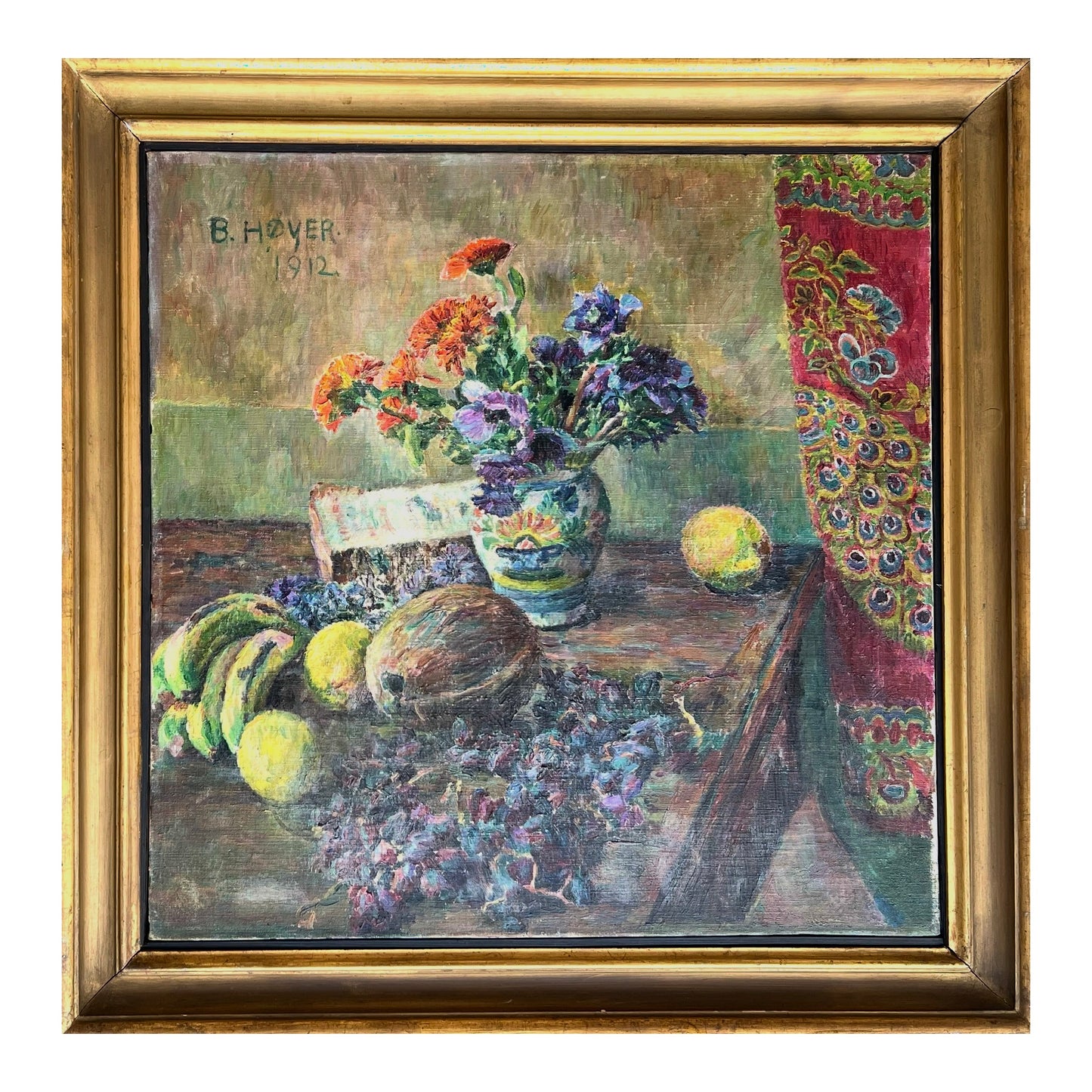 Bizzie Høyer. “Opstilling med kokosnød og frugter”, 1912