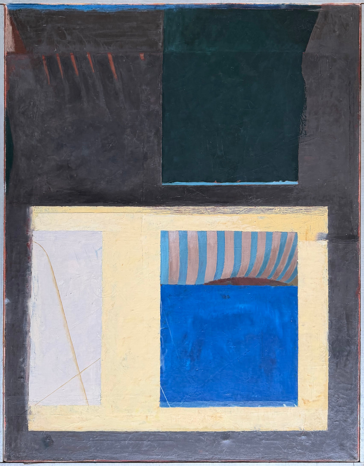 Ena Dam. “Vindue spejling med blåt”, 1975
