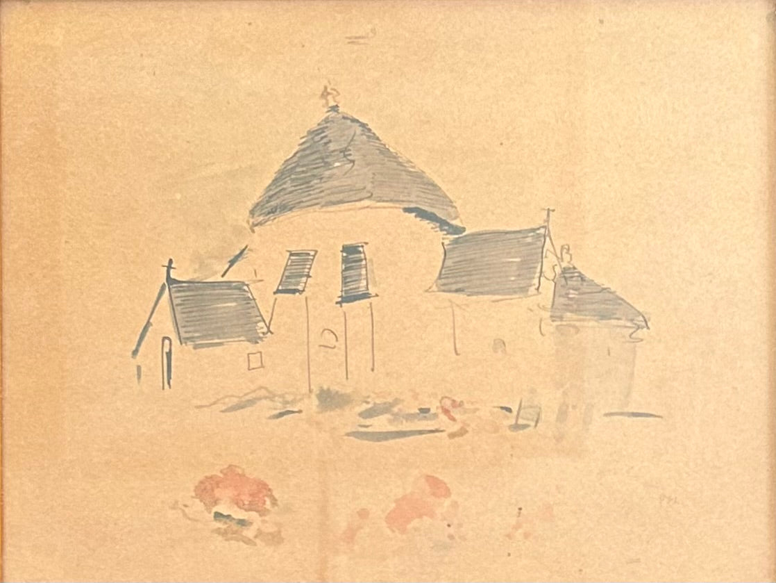 Oluf Høst. View of Østerlars Kirke Bornholm