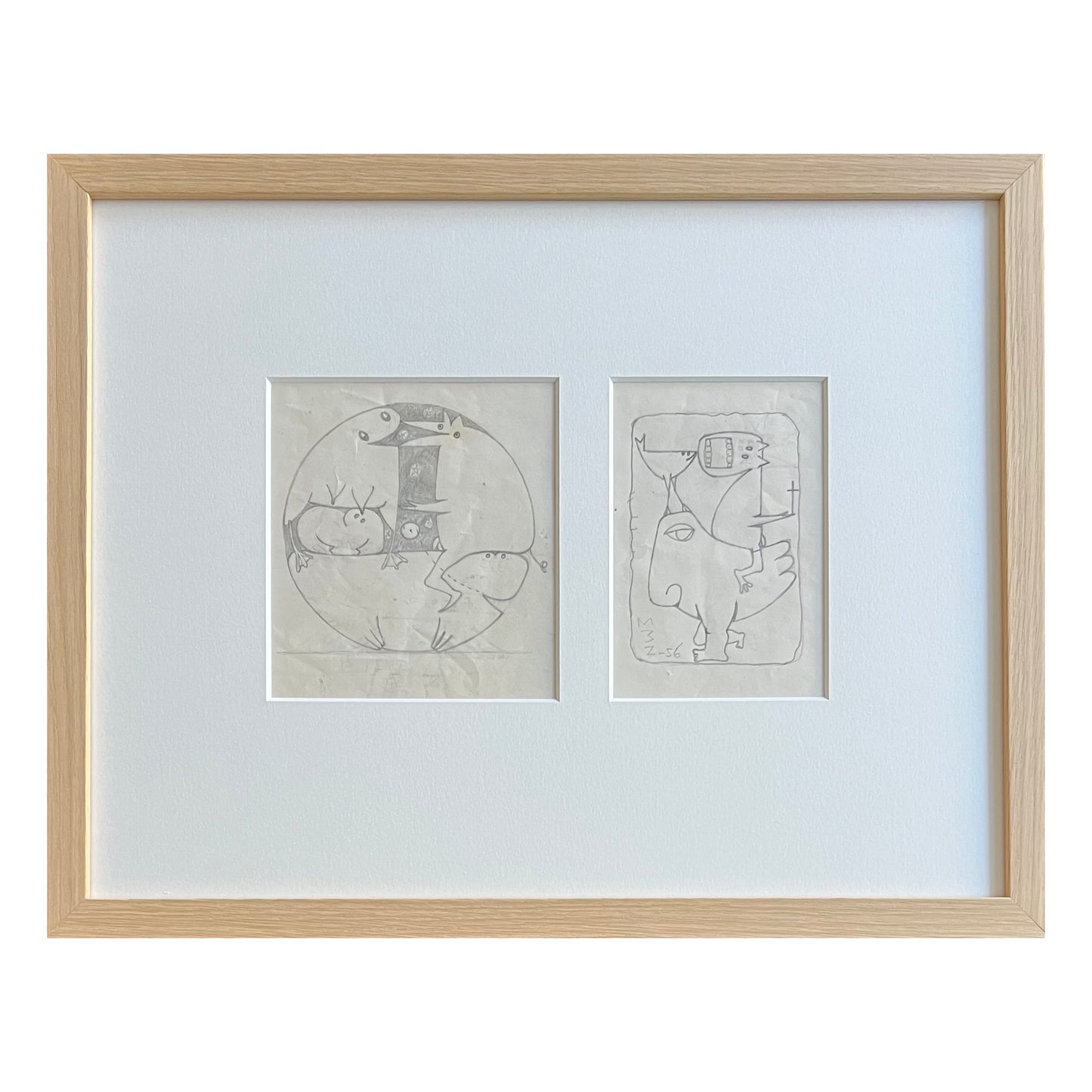Egon Møller-Nielsen. Two drawings, 1956