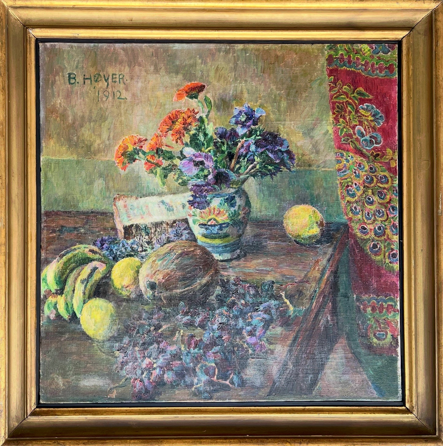 Bizzie Høyer. “Opstilling med kokosnød og frugter”, 1912