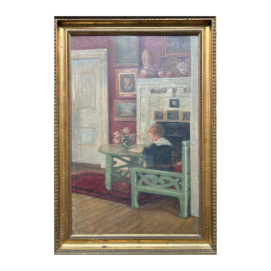 Susette Holten f. Skovgaard. “Interiør med en lille dreng”, 1904
