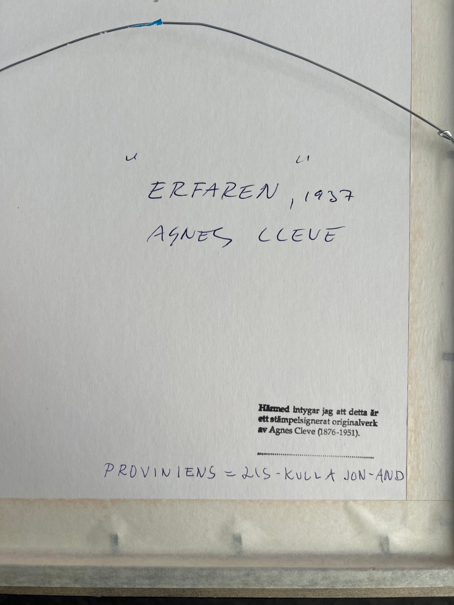 Agnes Cleve. Portrait, 1937