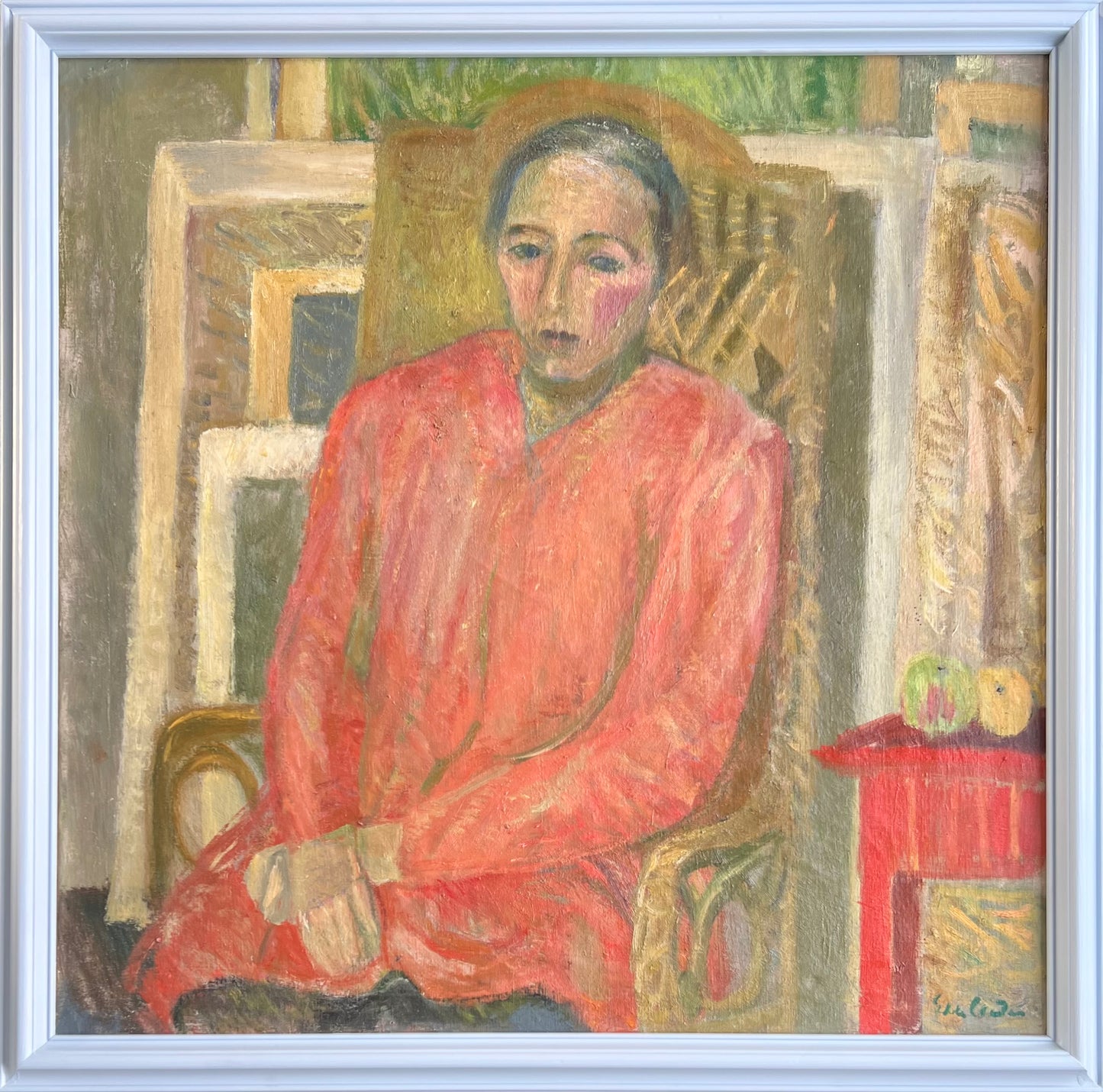 Ebba Carstensen. Portrait in the artists studio, 1946