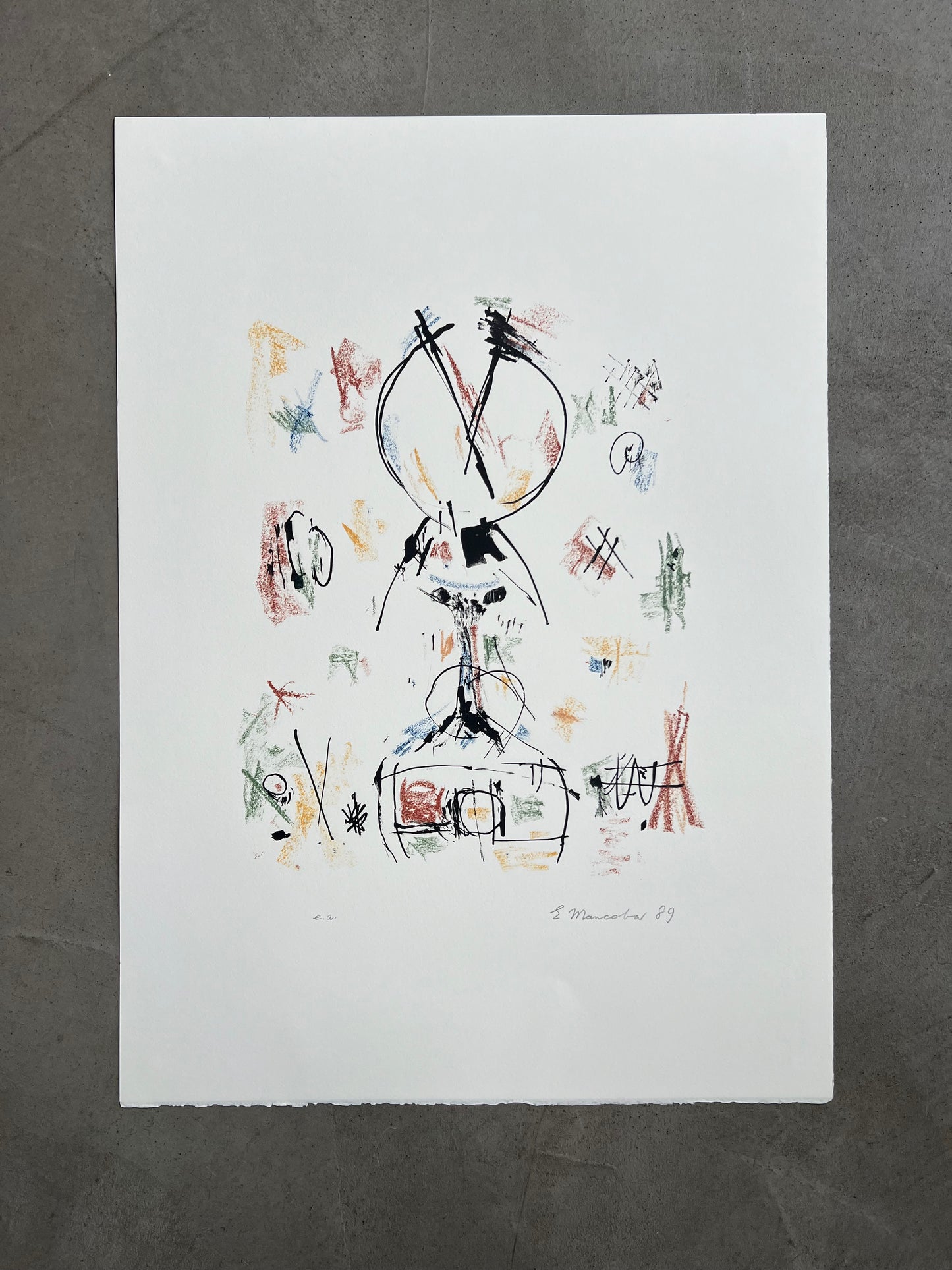 Ernest Mancoba. Composition, 1989