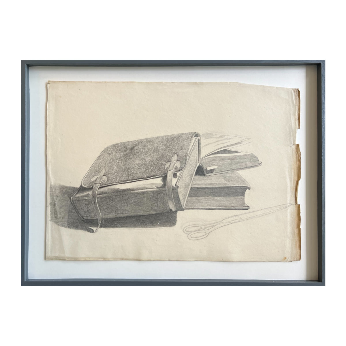 Georgia Skovgaard. Still life with tornister, scissors and books
