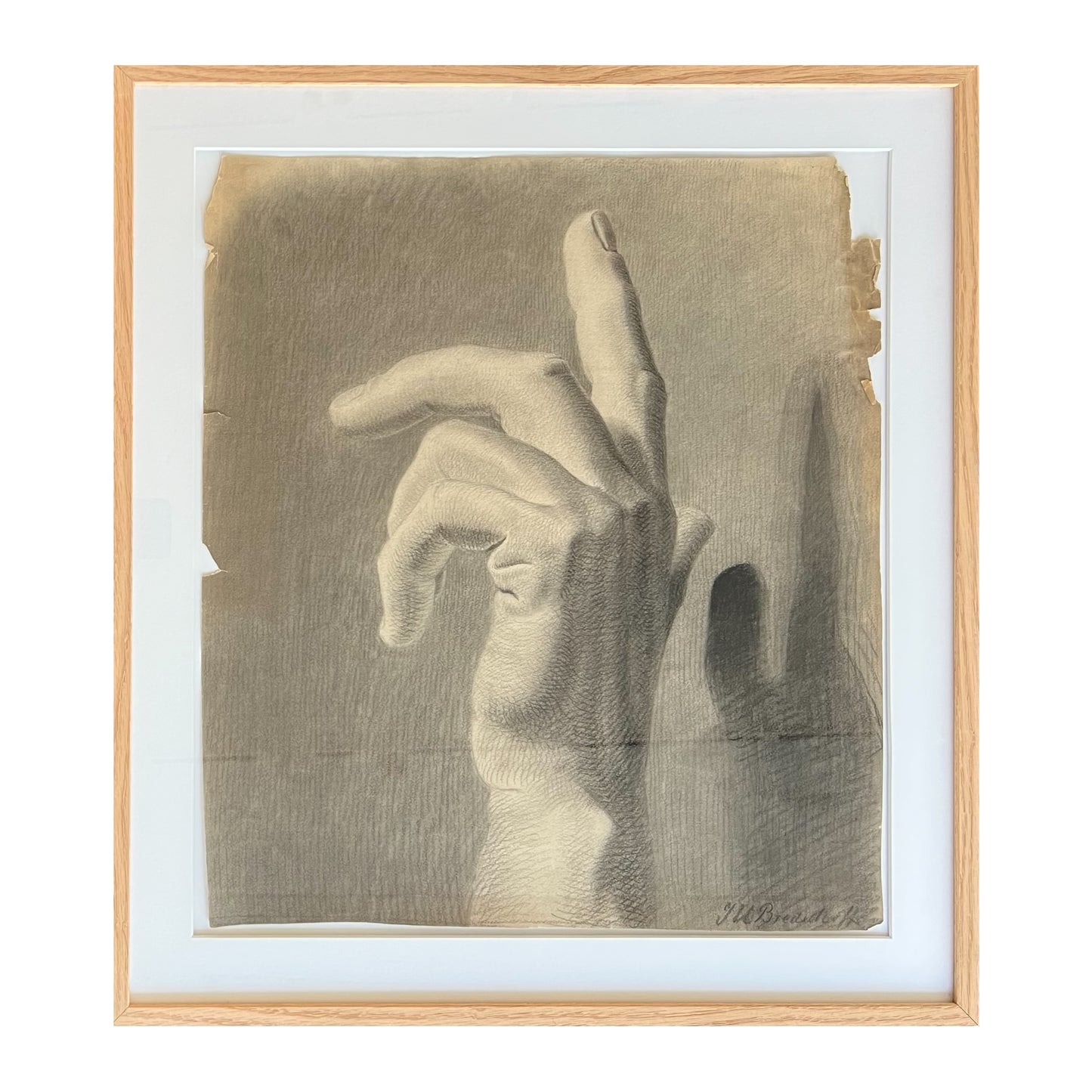 J. U. Bredsdorff. Study of a hand, ca. 1870
