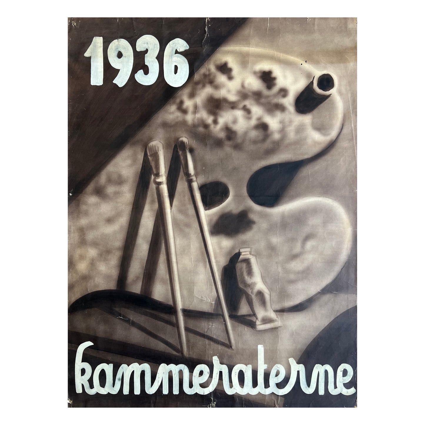 “Kammeraterne”, 1936,handpainted poster