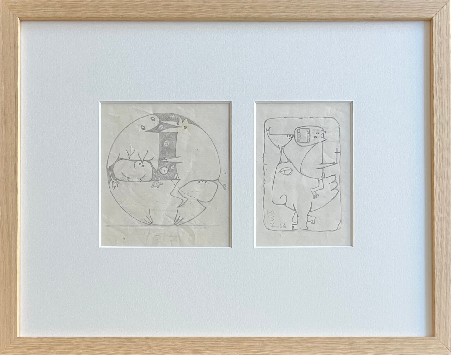 Egon Møller-Nielsen. Two drawings, 1956
