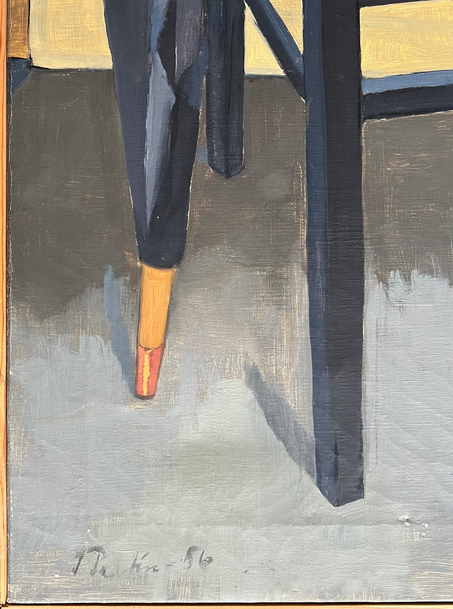 Inga Pentén. Stillife with hatbox and umbrella, 1956