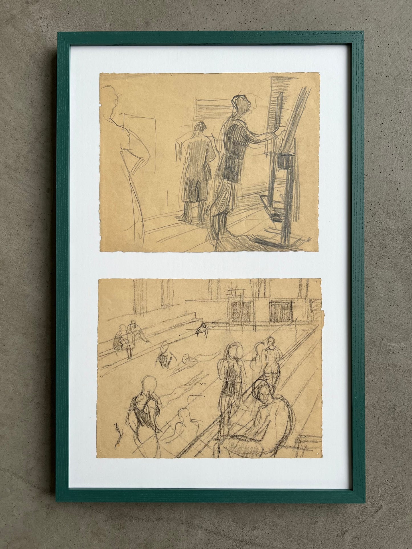 Bizzie Høyer. Sketch from the drawing School and from Frederiksberg Svømmehal”, 1930’s