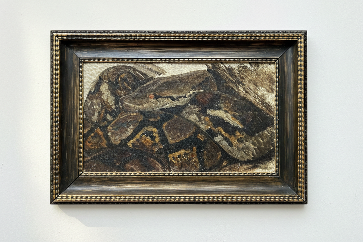 Joakim Skovgaard. Study of a tiger python, 1903