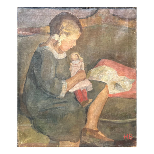 Hedvig Brandt. Girl with her doll, 1920