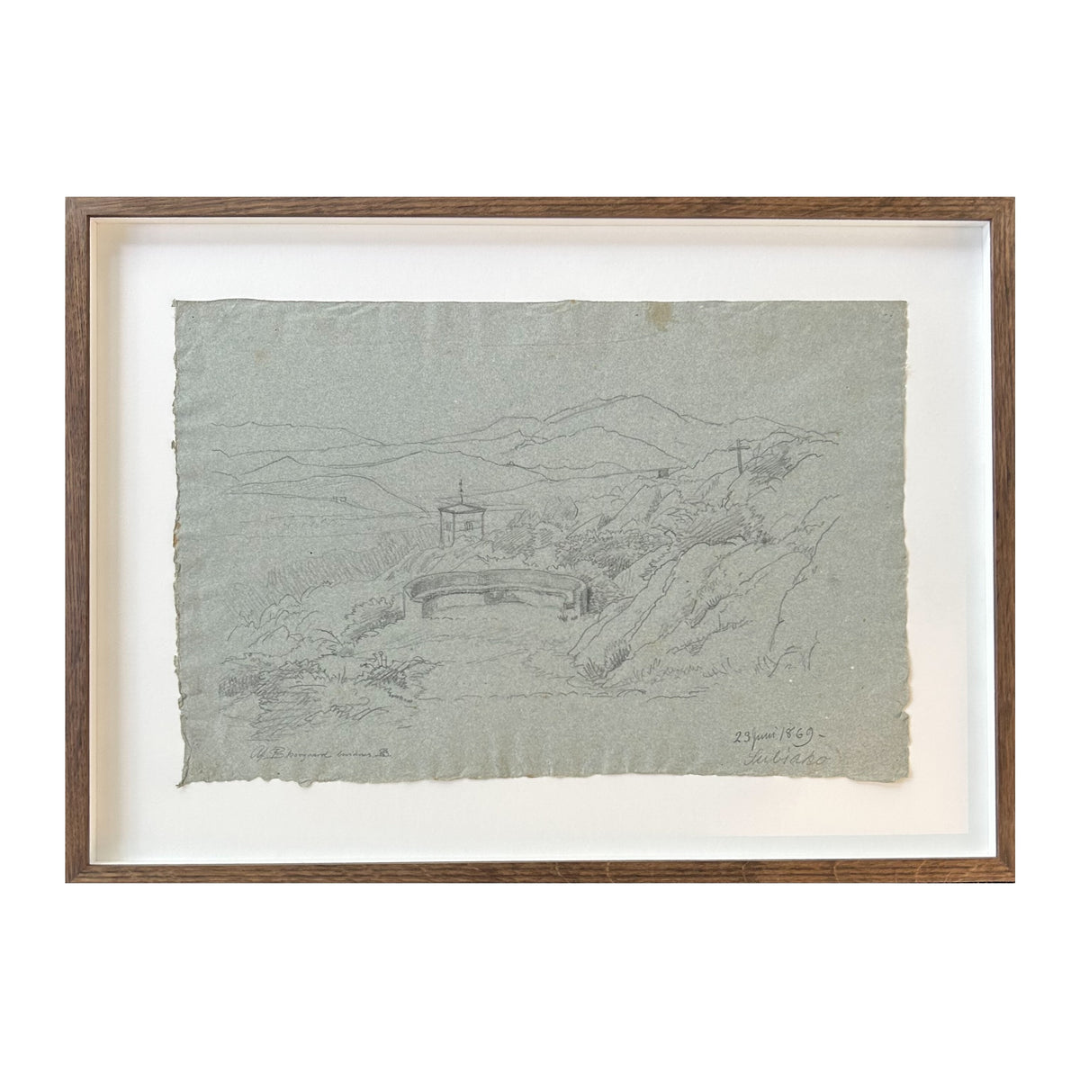 P. C. Skovgaard. Sketch for "Aftenlandskab nær Subiaco, Aftensol", 1869