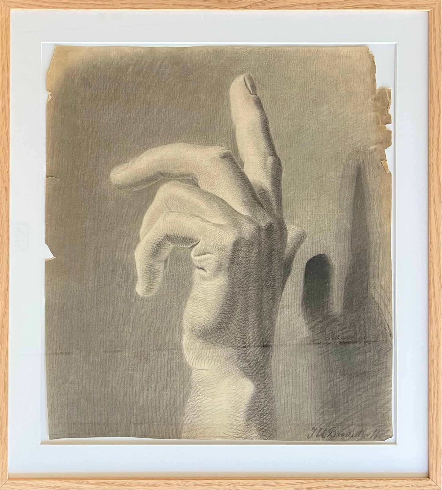 J. U. Bredsdorff. Study of a hand, ca. 1870