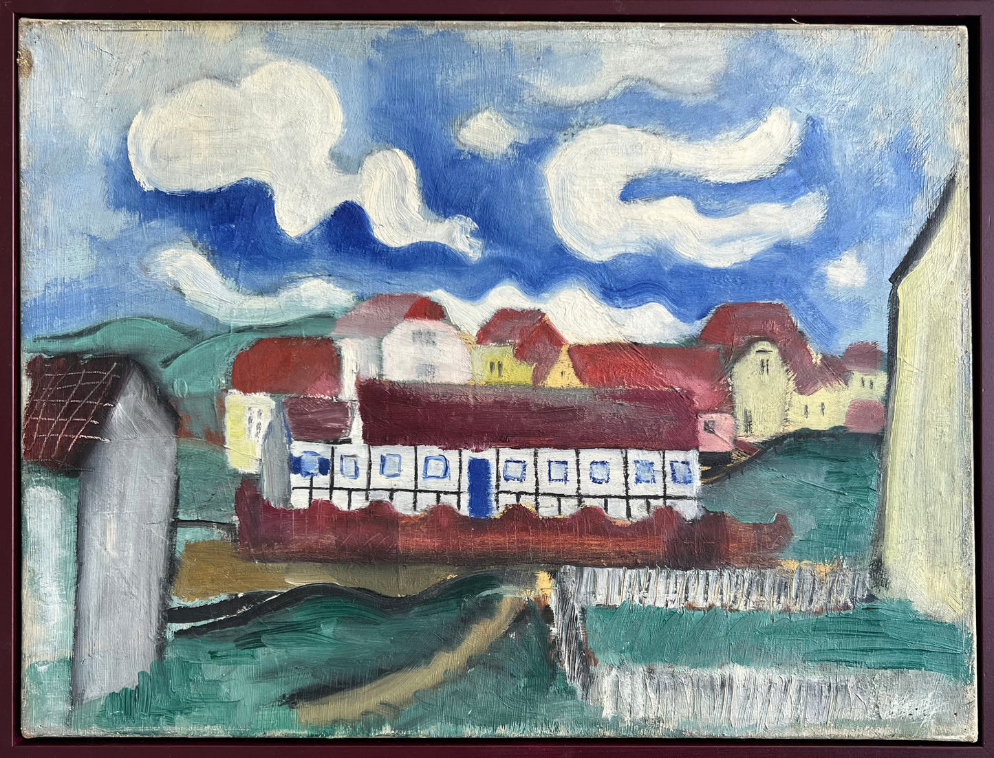 Rita Kernn-Larsen. Study of houses and clouds, 1920’s