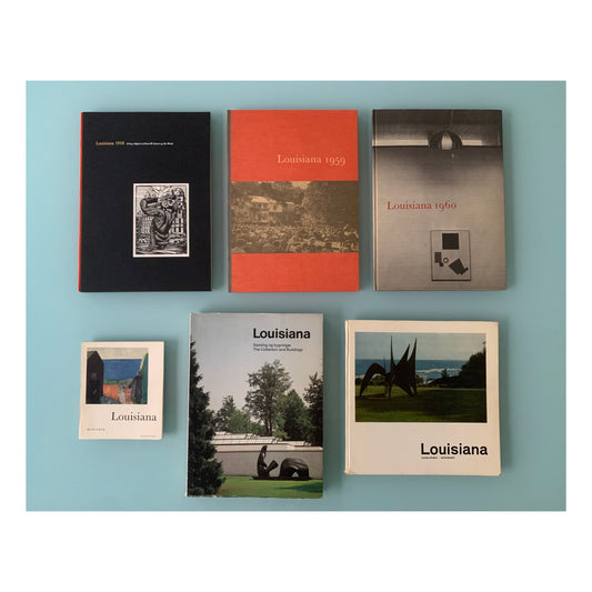 A collection of six books about Louisiana Museum of Art
