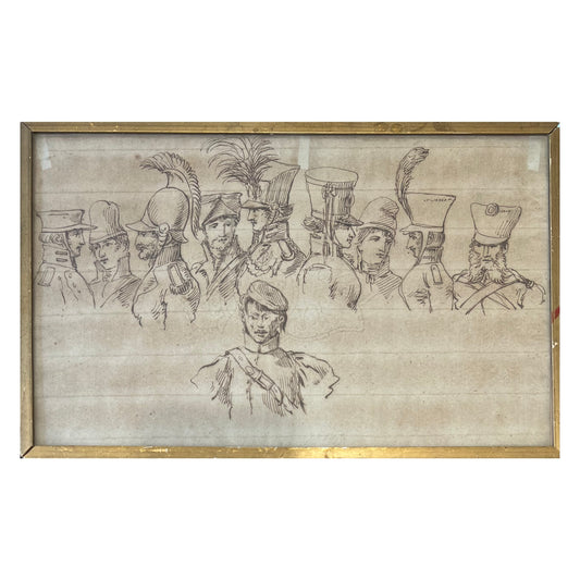 Unknown artist. Study of soldiers, 19th. Century