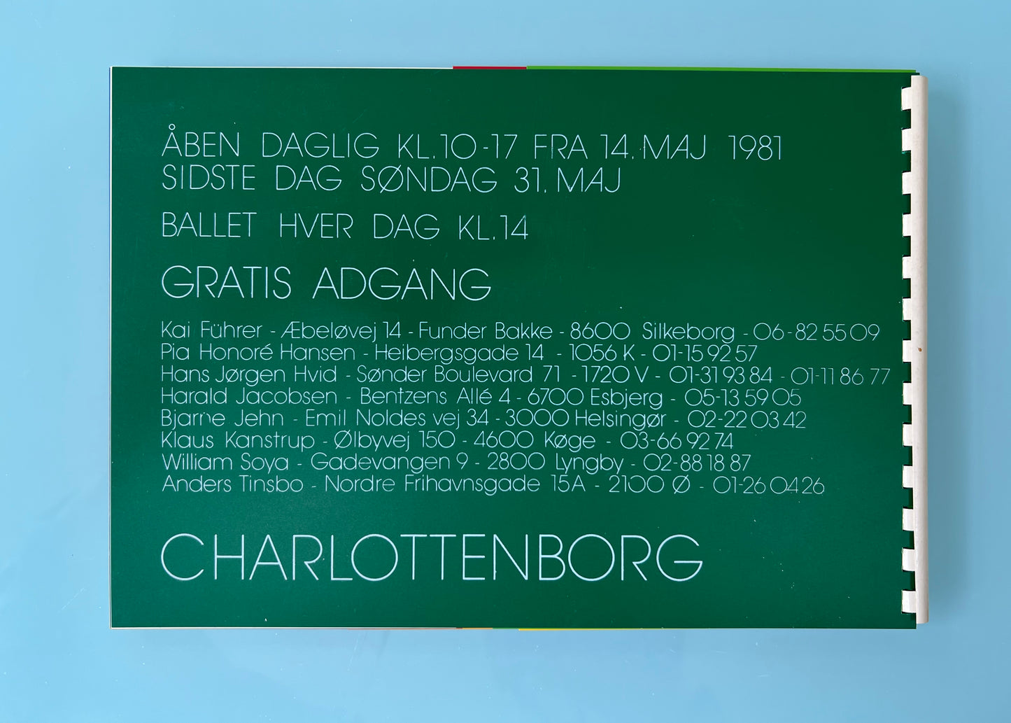 Artist book - "Open Form", Charlottenborg, 1981